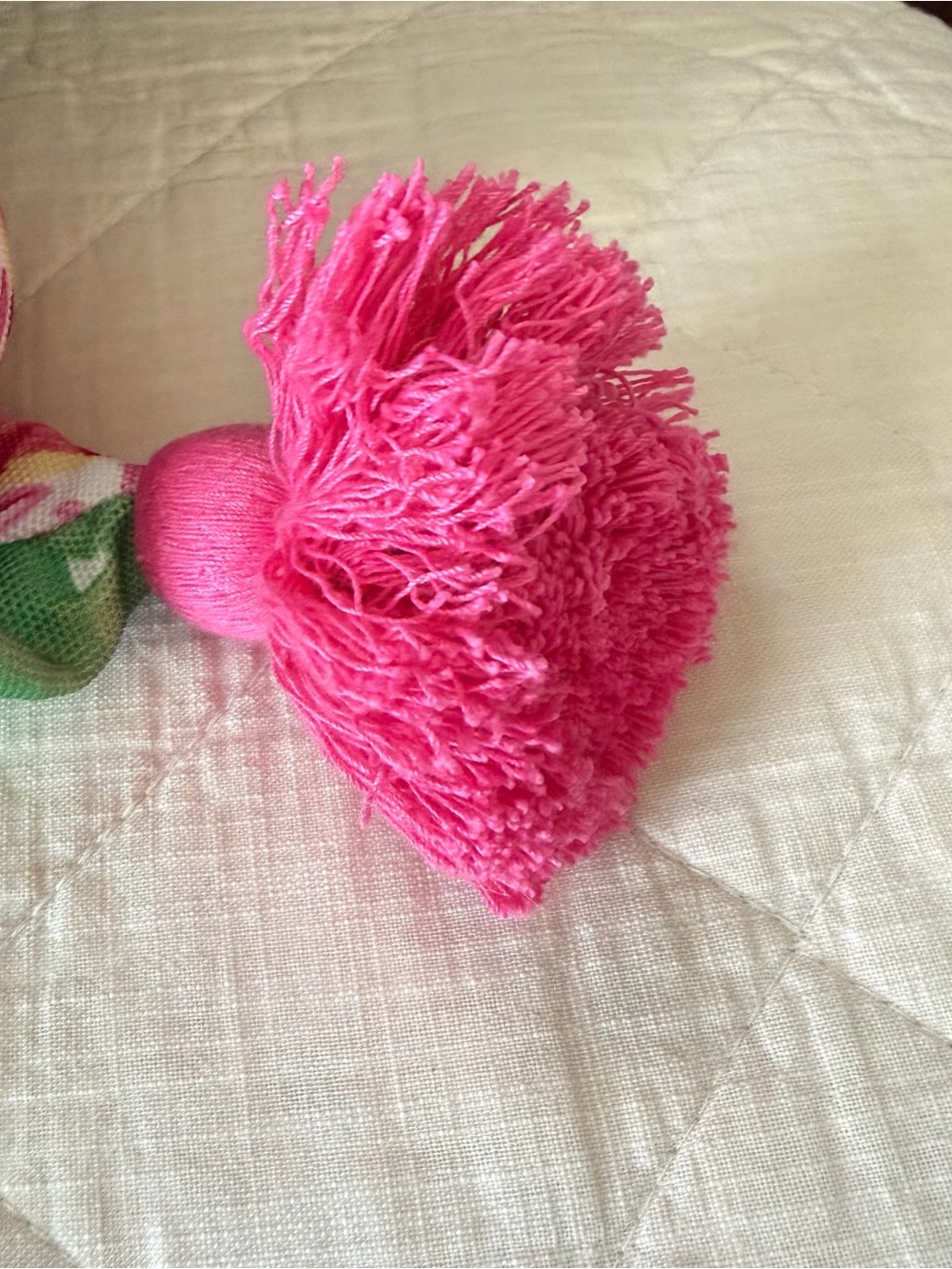Lilly Pulitzer Flamingo Tassel Throw Pillow 24x24 Tropical Pink Green Decor - Picture 6 of 11